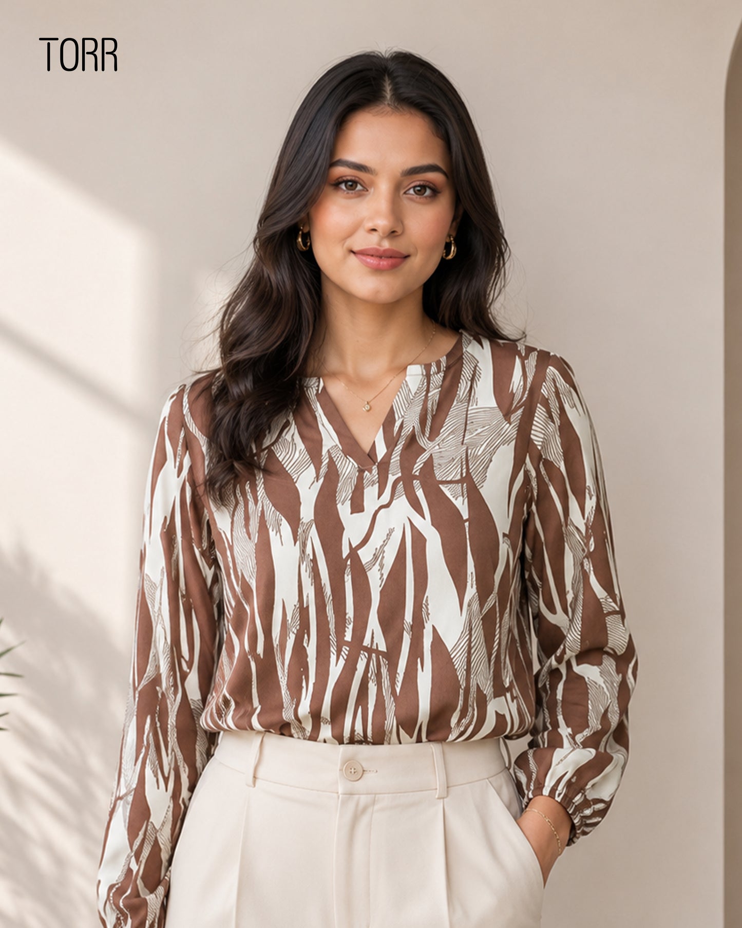 Women's Crop Top | Brown Aop