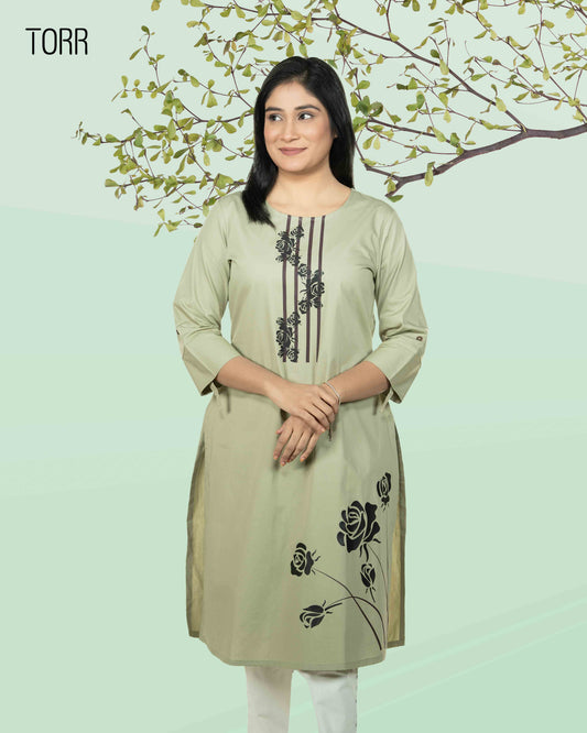 Ethnic Wear (01 Piece Kurti) | OLIVE GREEN