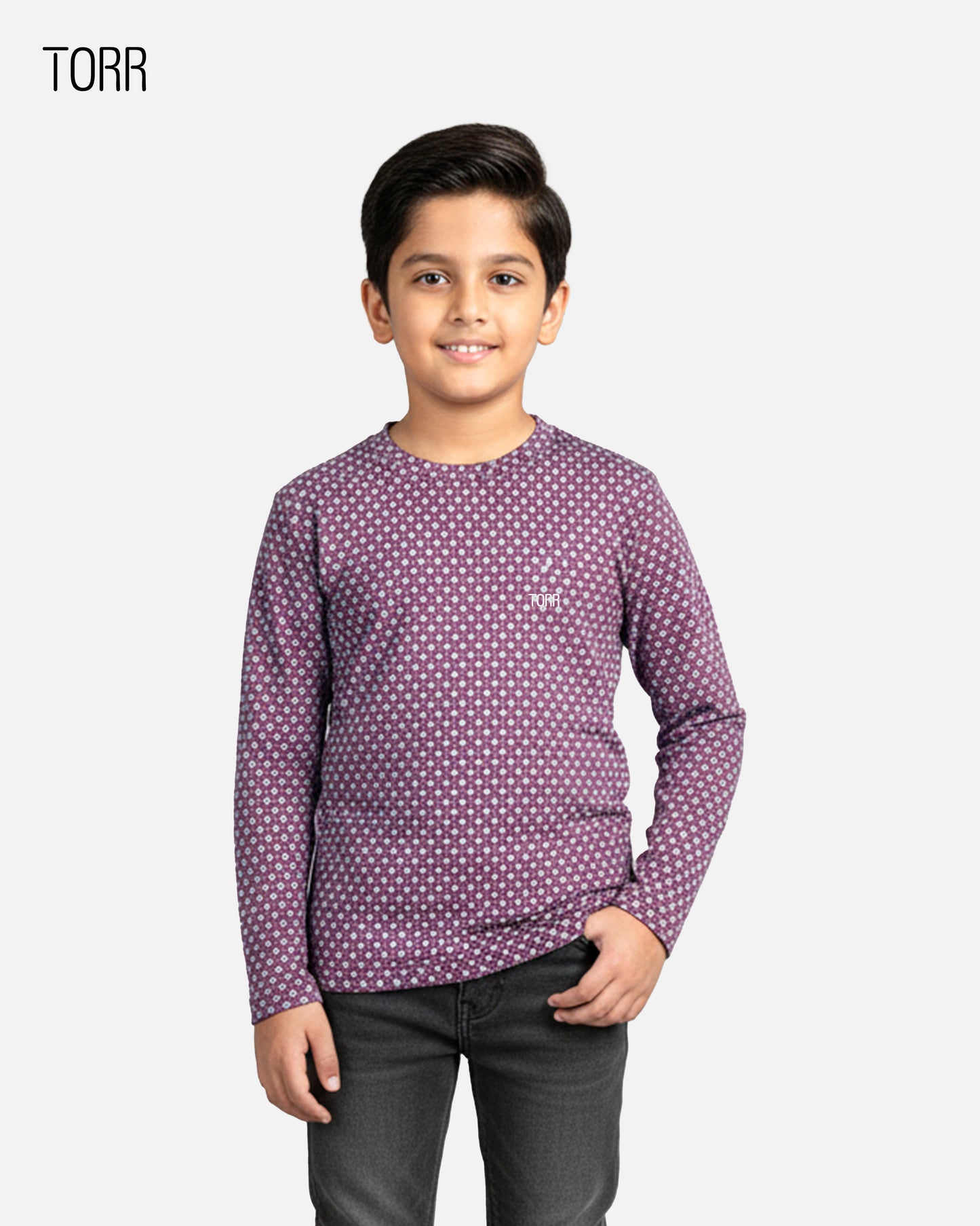 Boy's Sweatshirt | Maroon Aop