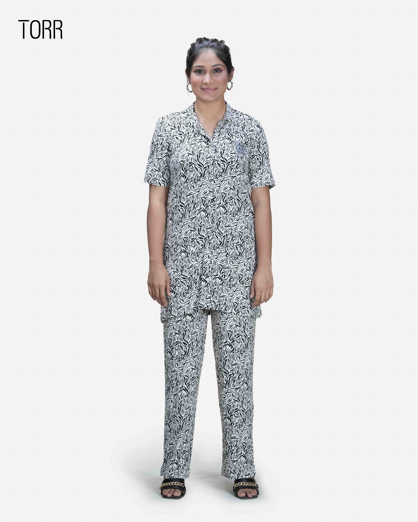 Women's Sleepwear| Black-2 AOP