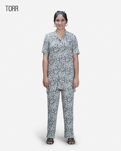 Women's Sleepwear| Black-2 AOP