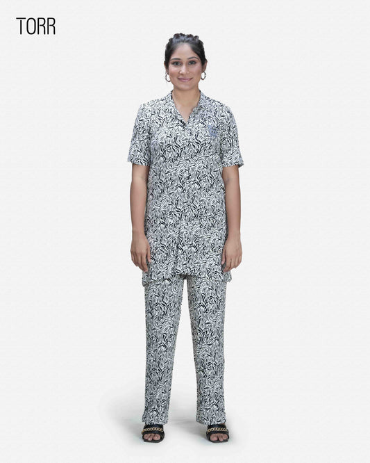 Women's Sleepwear| Black-2 AOP