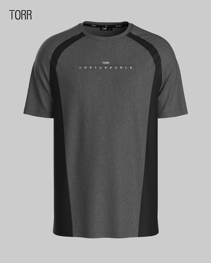 Men's Activewear T-shirt |  Grey Chine & Negro Mash