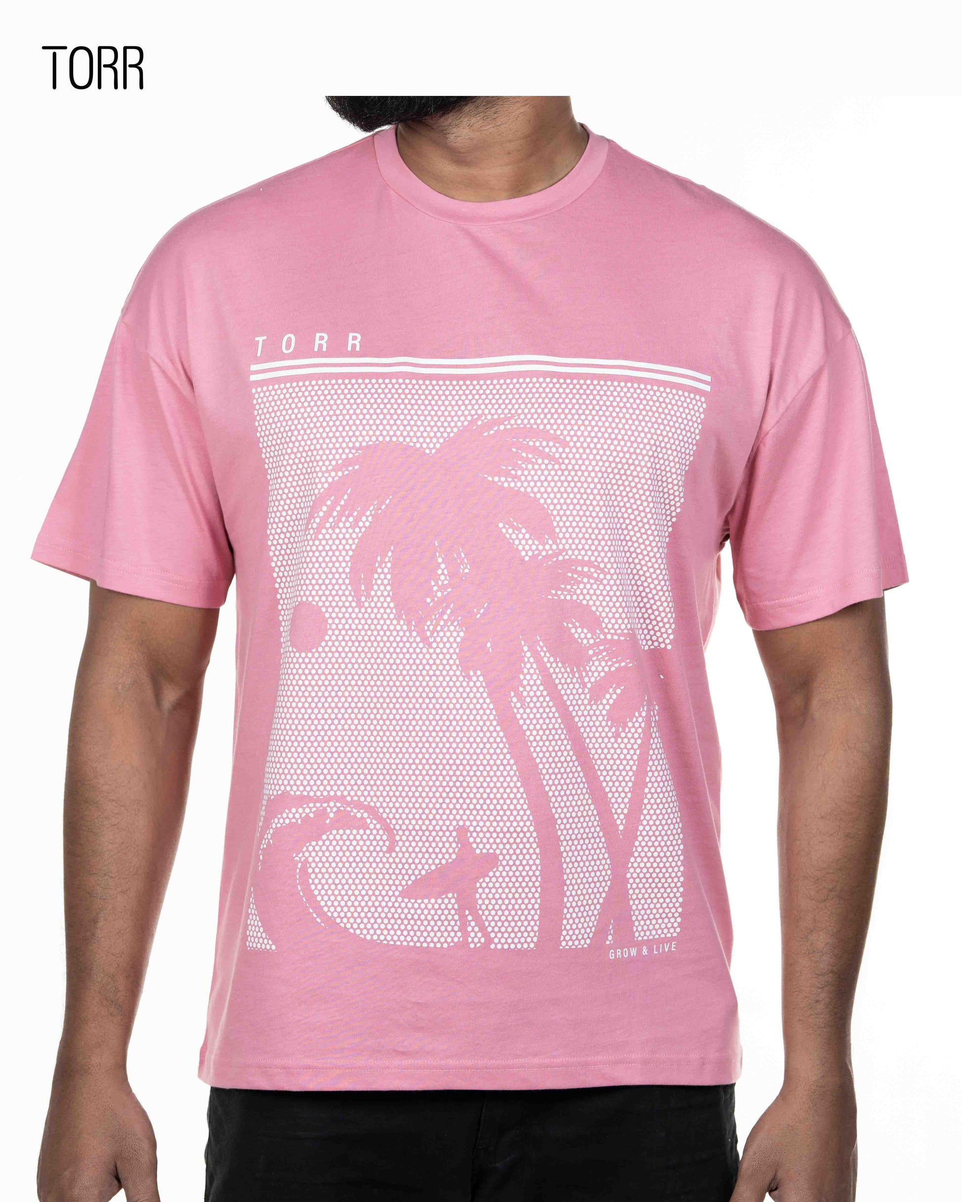 Drop Soulder T-shirt | Pink