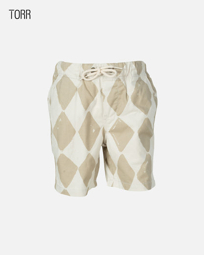 Boys Shorts |Stone Checkboard