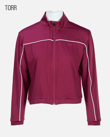 Womens Crop Jacket | Red plum