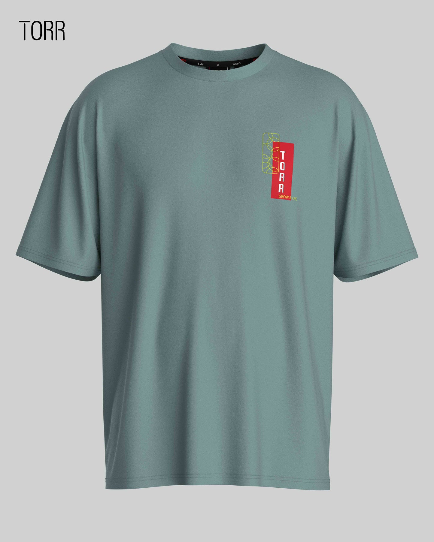 Drop Shoulder T-shirt | Green Cinnamon