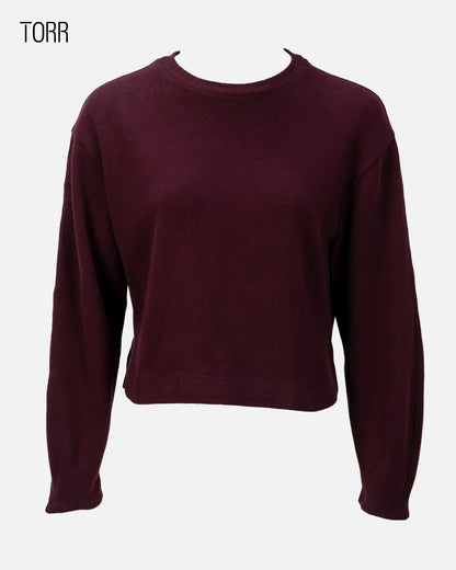 Womens Crop Sweatshirt | Wine