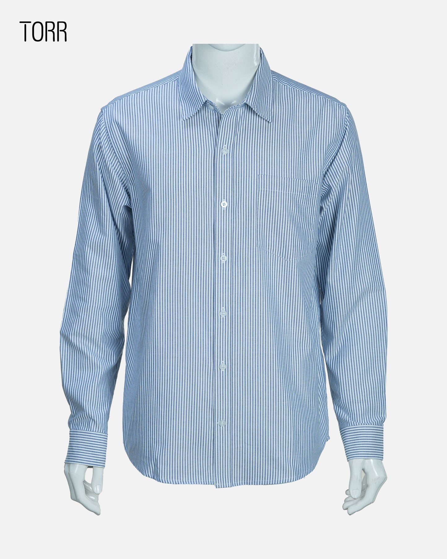 Men's Long Sleeve Shirt | White Cobalt