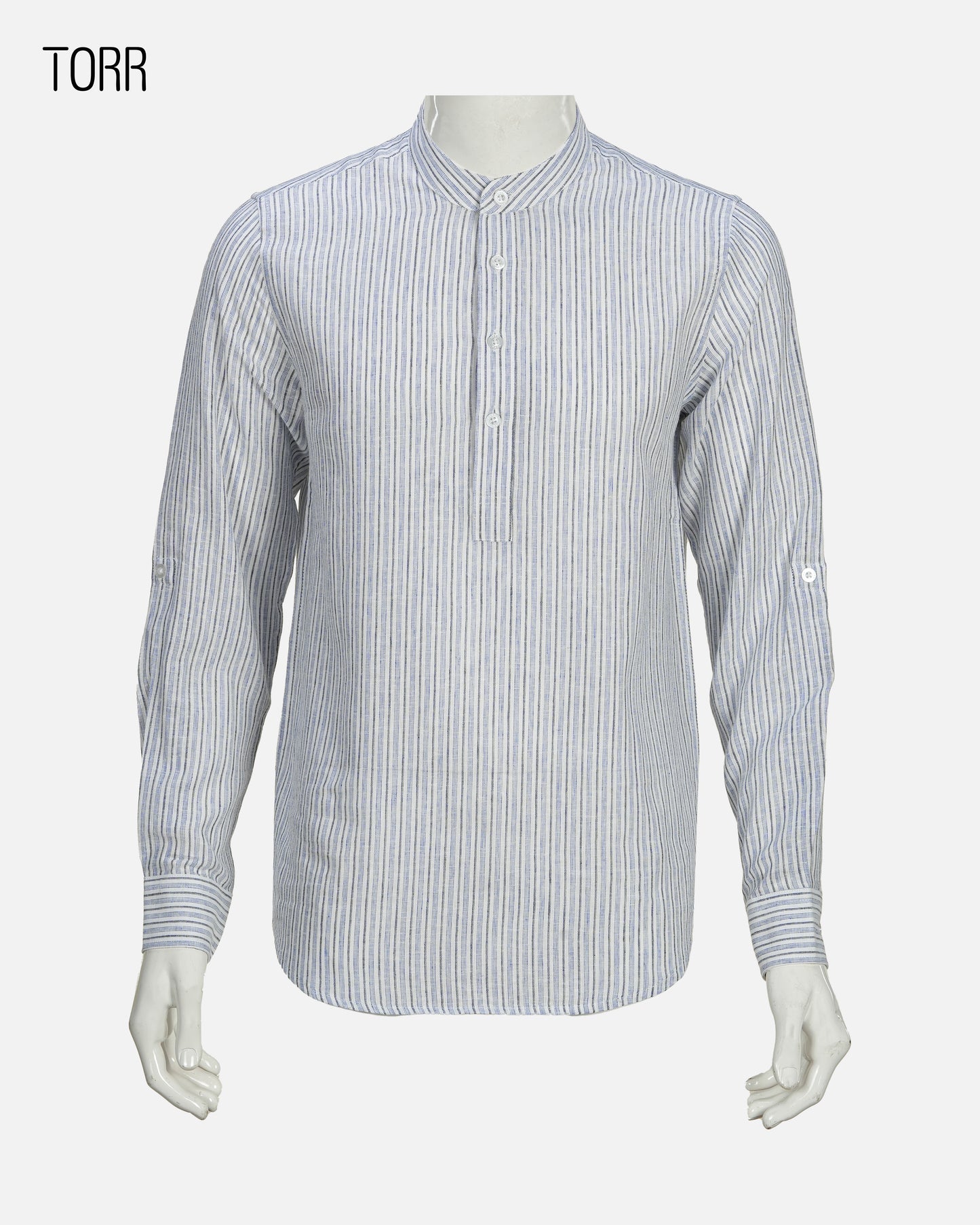 Men's Long Sleeve Casual Shirt | Blueberry stripe