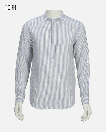 Men's Long Sleeve Casual Shirt | Blueberry stripe