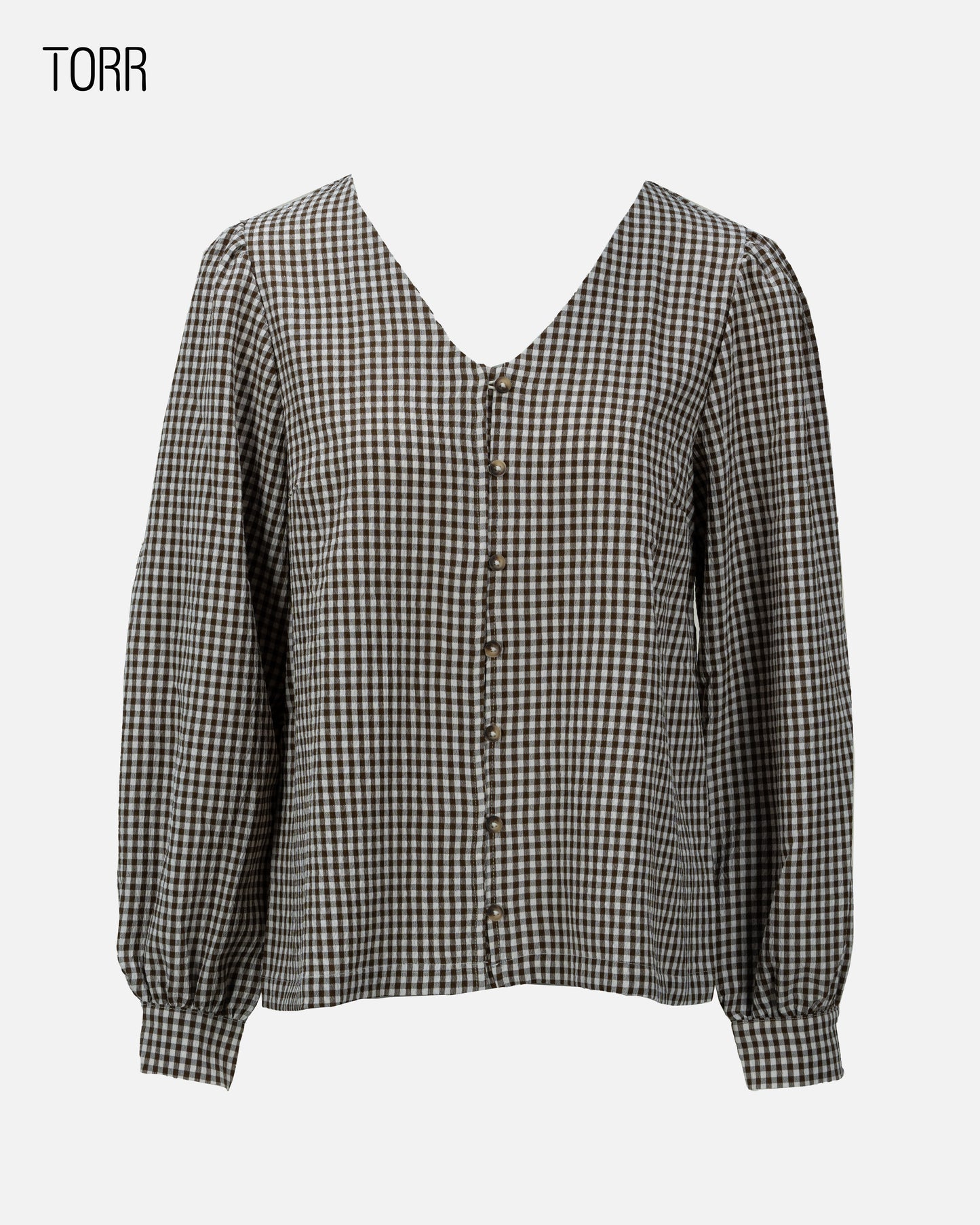 Women's Short Top | Brown Check