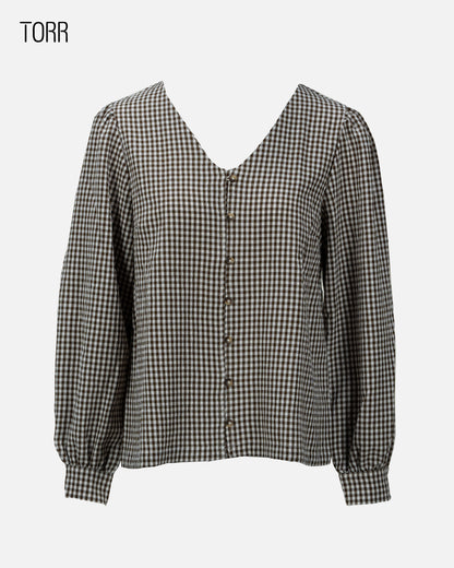 Women's Short Top | Brown Check