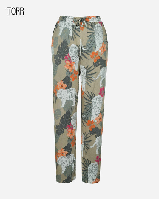 Womens Trouser | Khaki Aop