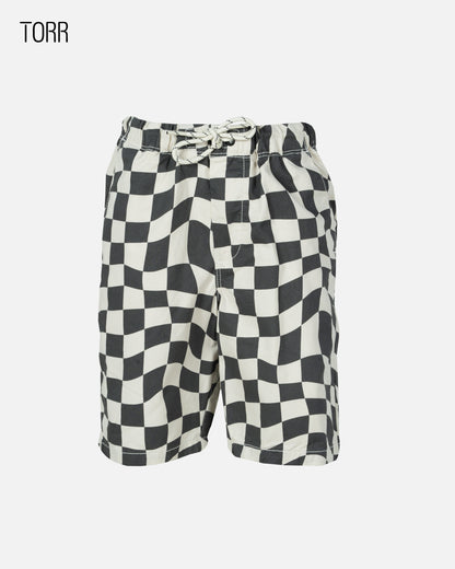 Boys Shorts |Black Checkboard