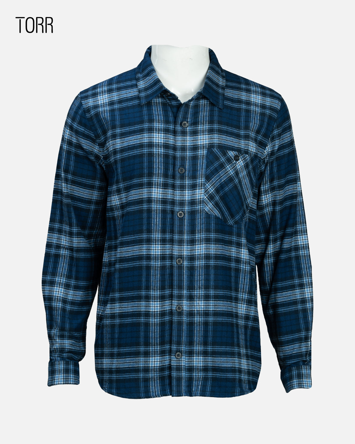 Mens L/S Casual Shirt | Navy Check