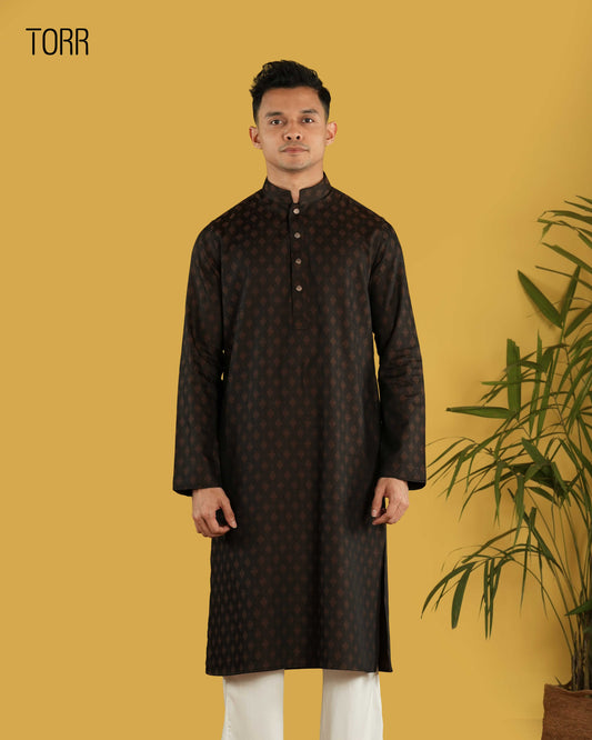 Men's Panjabi | Maroon Aop