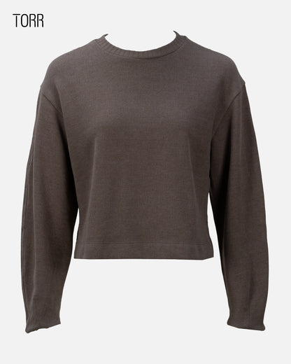 Womens Crop Sweatshirt | Light Brown