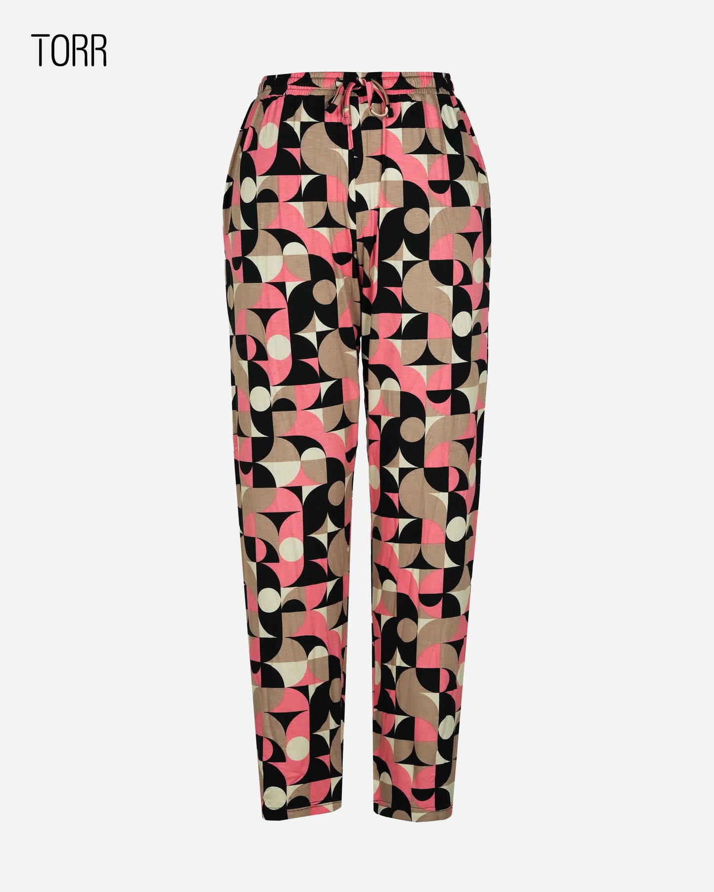 Womens Trouser | Black Geometric AOP