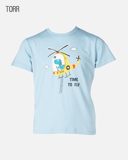 Boy's S/S T-Shirt | Blue Solid