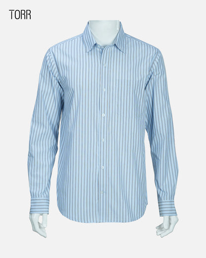 Men's Long Sleeve Shirt  | Lt. Blue Stripe