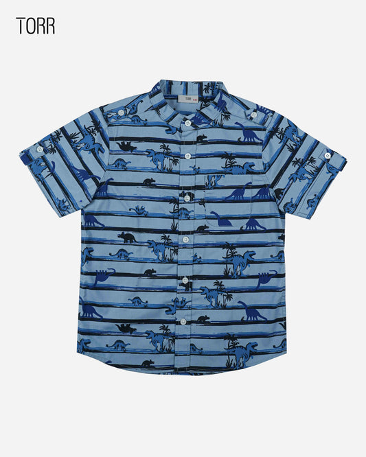 Boys Shirt  | Dinosaur Stripe