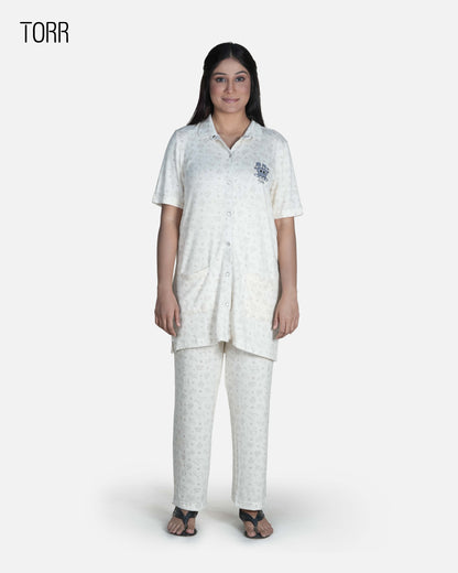 Women's Sleepwear| Ecru Aop