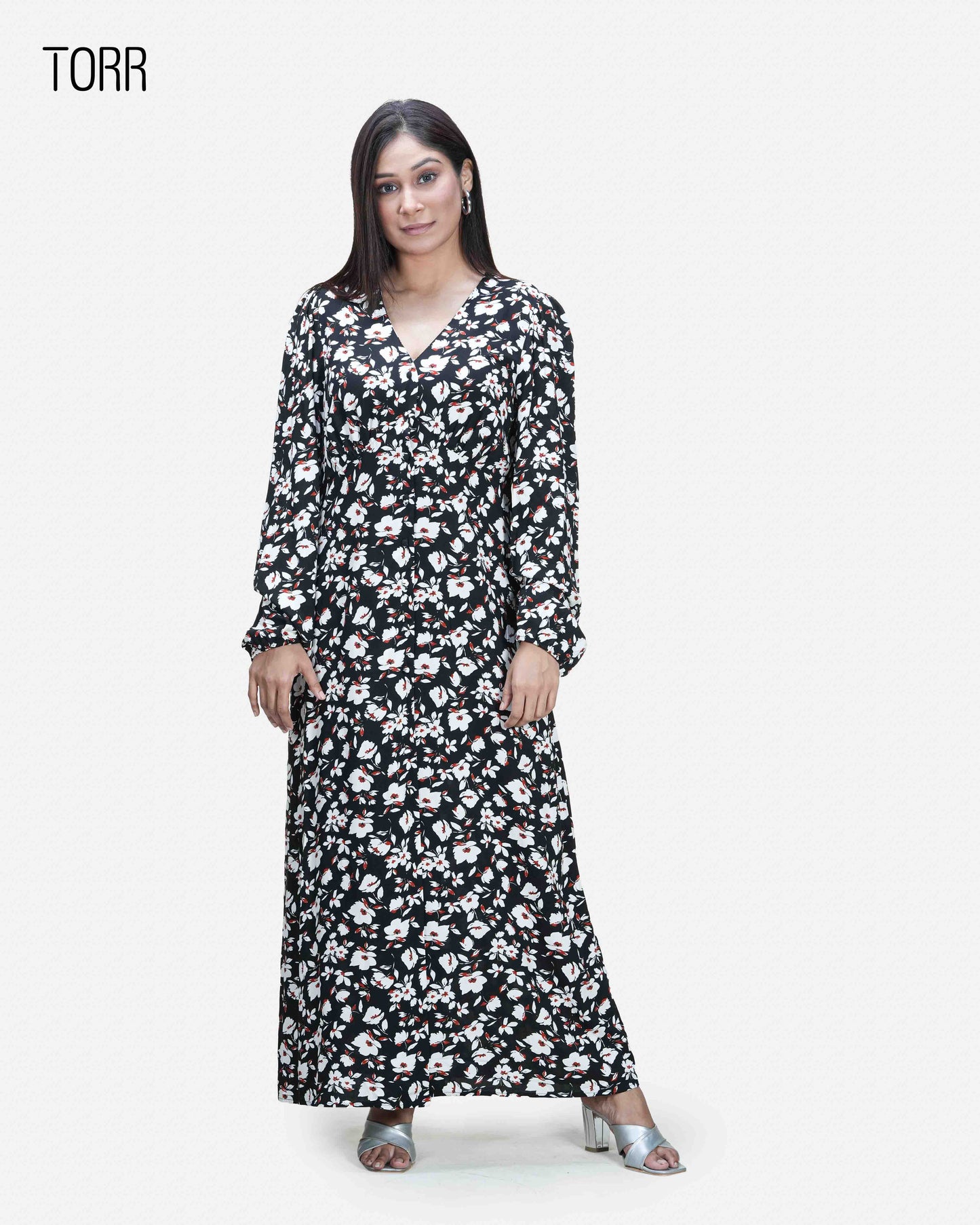 Womens Long Dres | Flower Aop