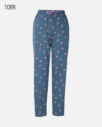 Women's Trouser |  Navy Love Aop