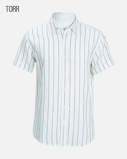 Men's Short Sleeve Shirt | Off White Stripe