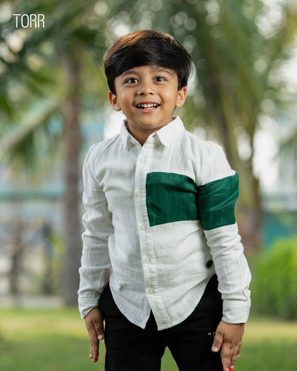 Boys Shirt | White/Green