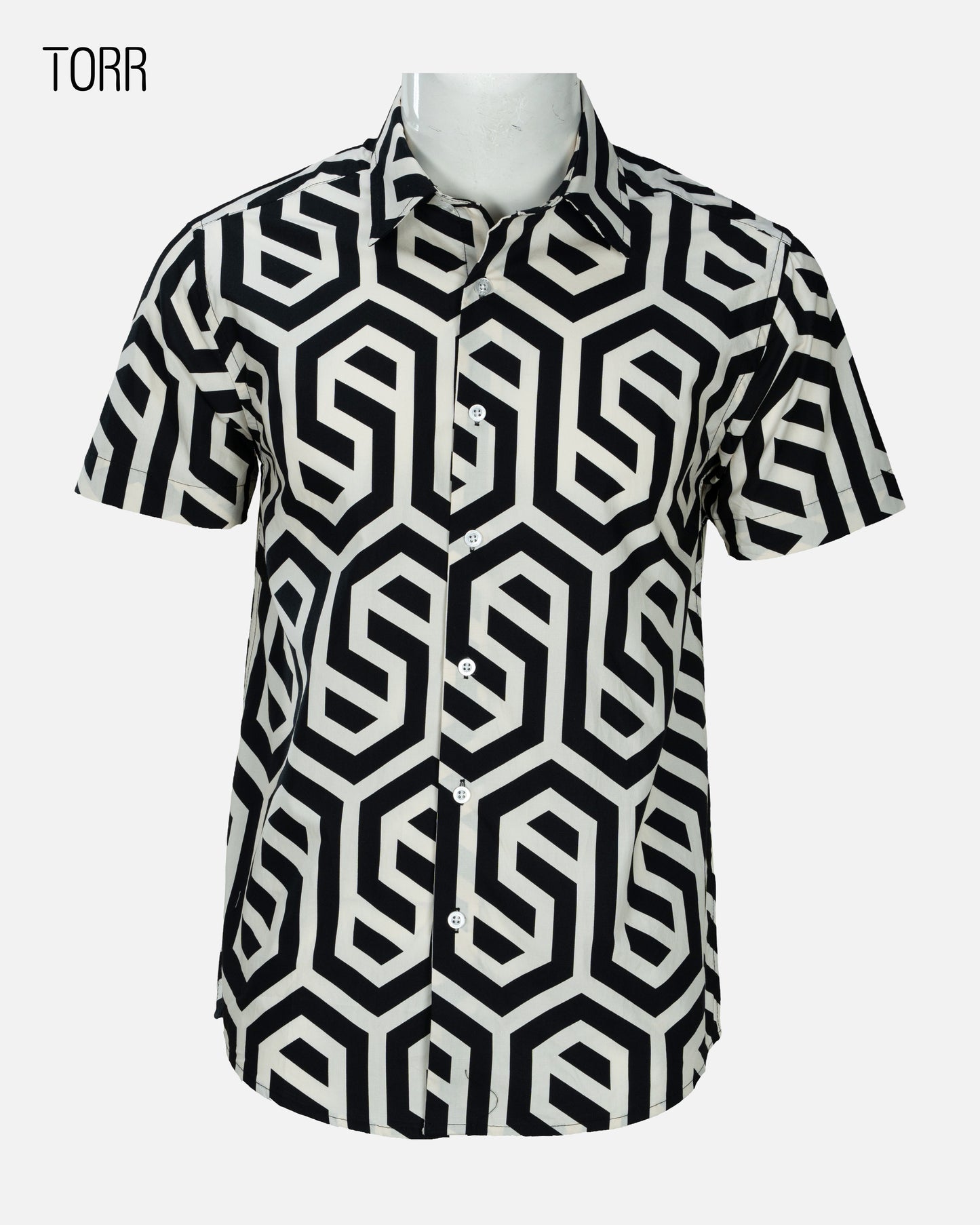 Men's Short Sleeve Casual Shirt | Geometric AOP
