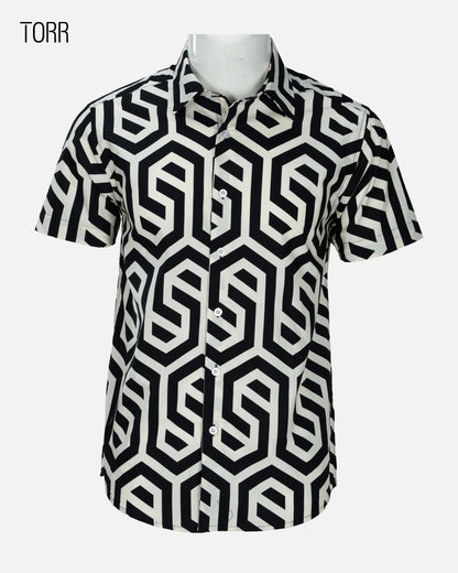 Men's Short Sleeve Casual Shirt | Geometric AOP