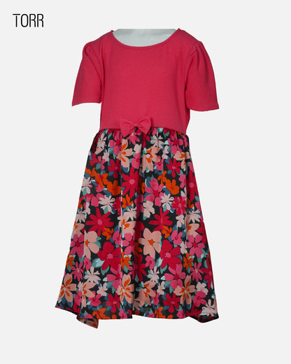 Girl's Frock | Red Black AOP
