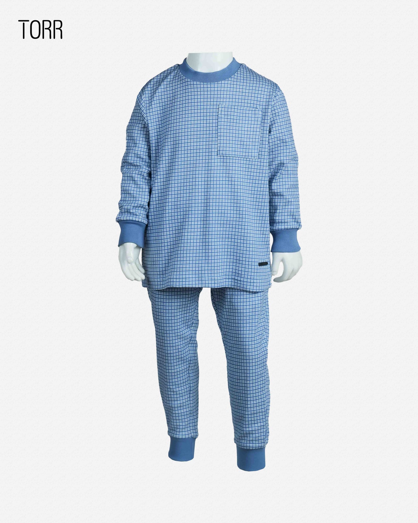 Boy's Top & Bottom Set | Blue Check