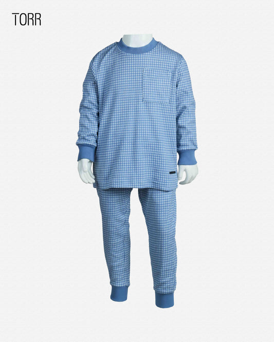 Boy's Top & Bottom Set | Blue Check