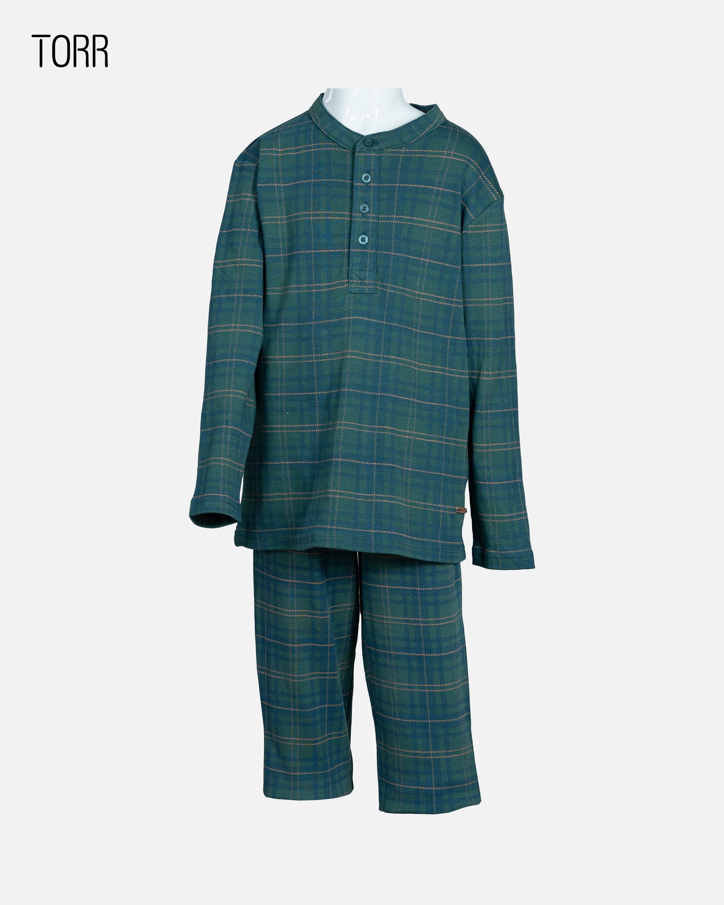 Boy's Top & Bottom Set | Green Check