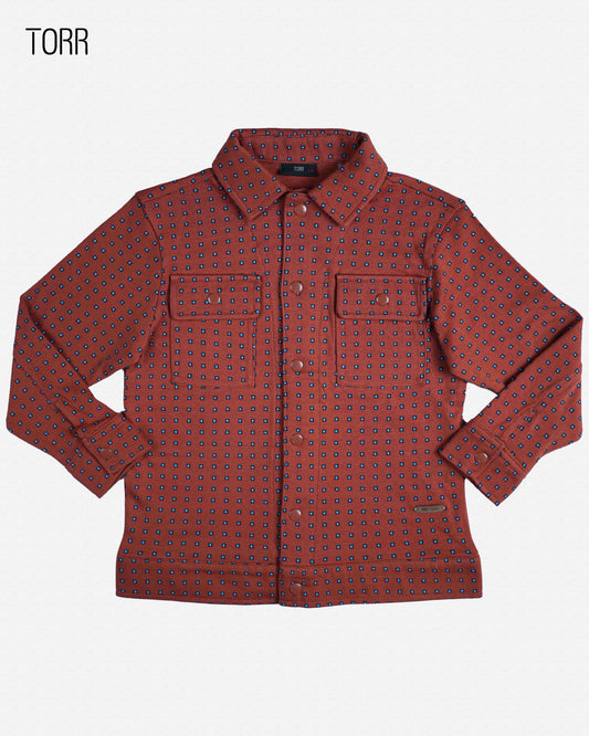 Boy's Jacket | Burnt Brick Aop