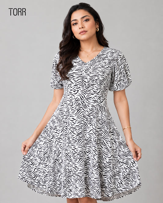 Women's Long Top | Zebra Print