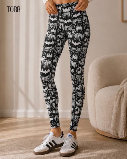 Women's Leggings | BLACK/WHITE AOP