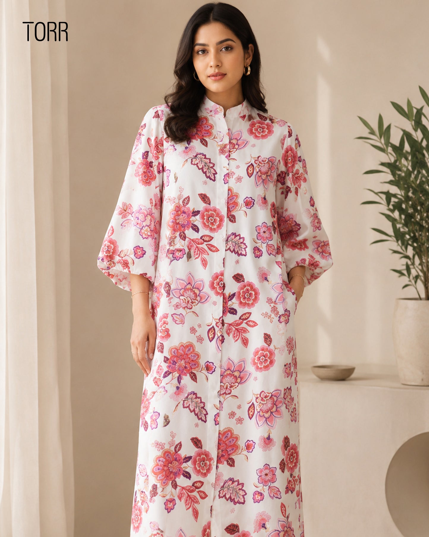 Women's Long Top | Flower Aop