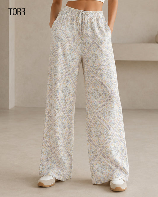 Womens Palazzo | White Aop