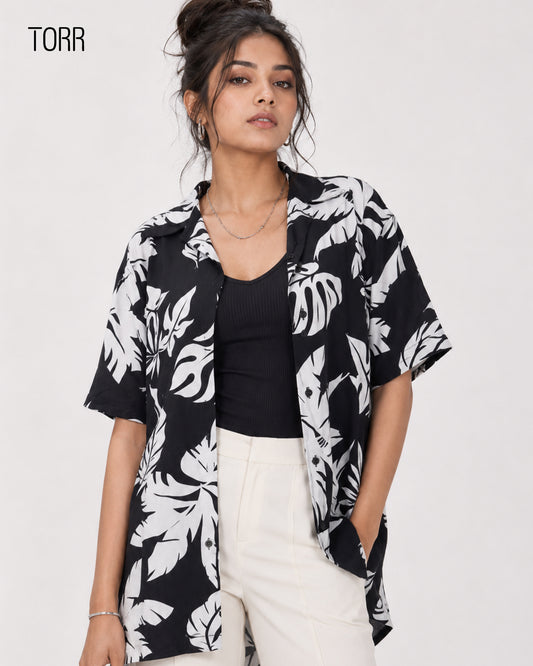Women's Shirt | White/Black Aop