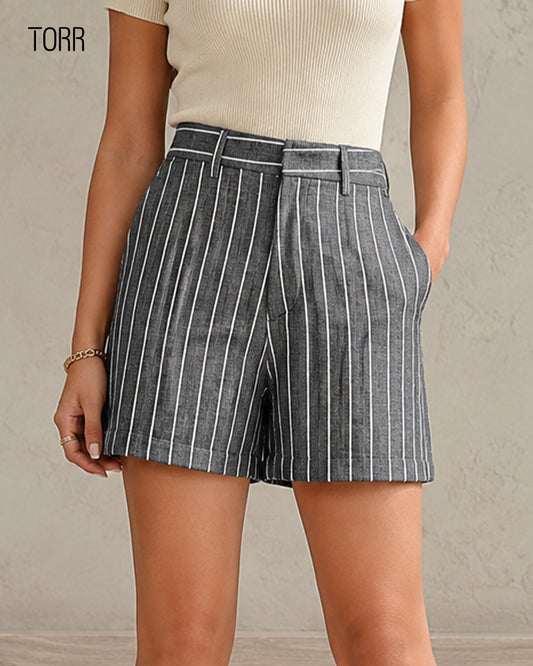 Women Shorts | Anthra Stripe