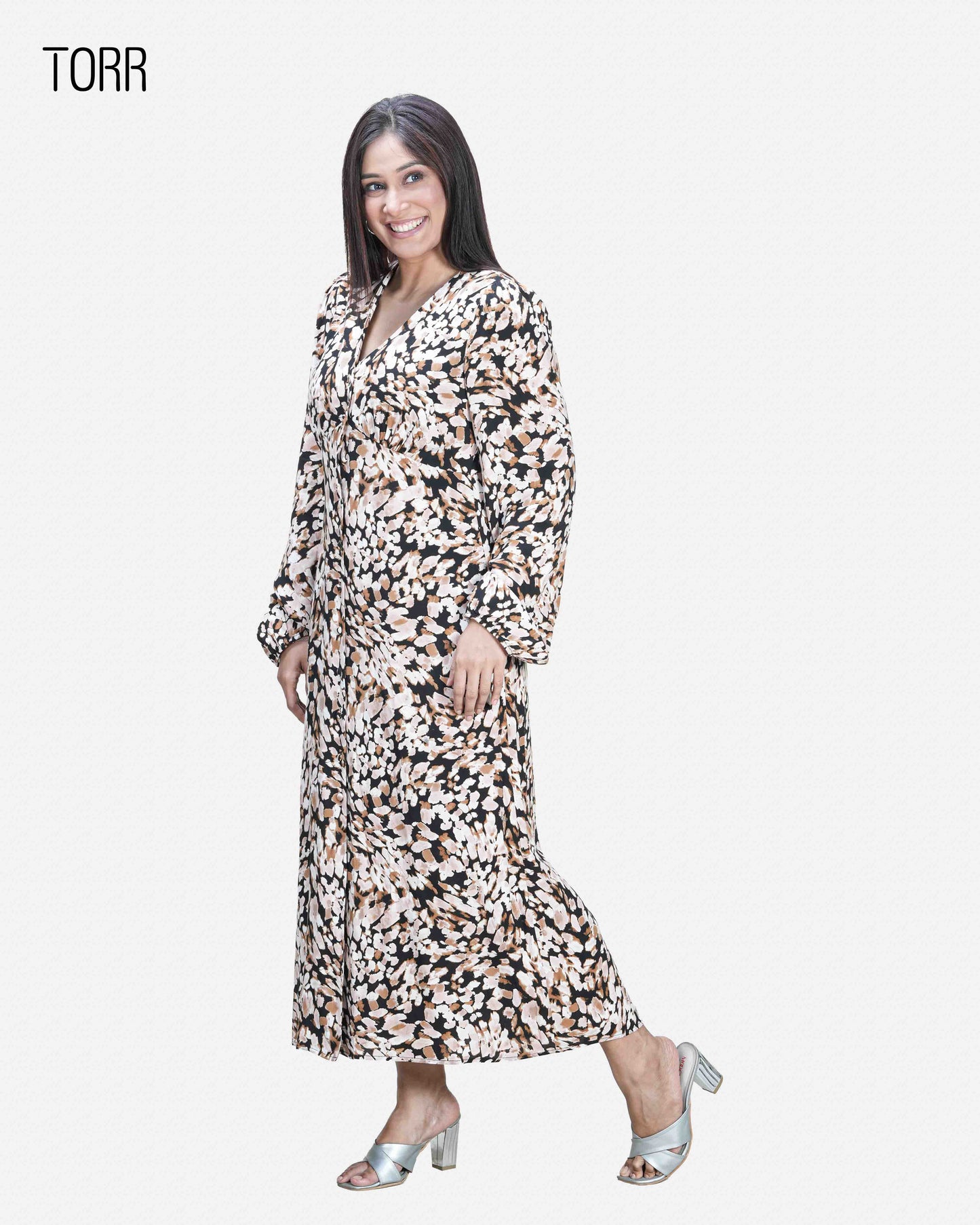 Womens Long Dres | Multi Aop