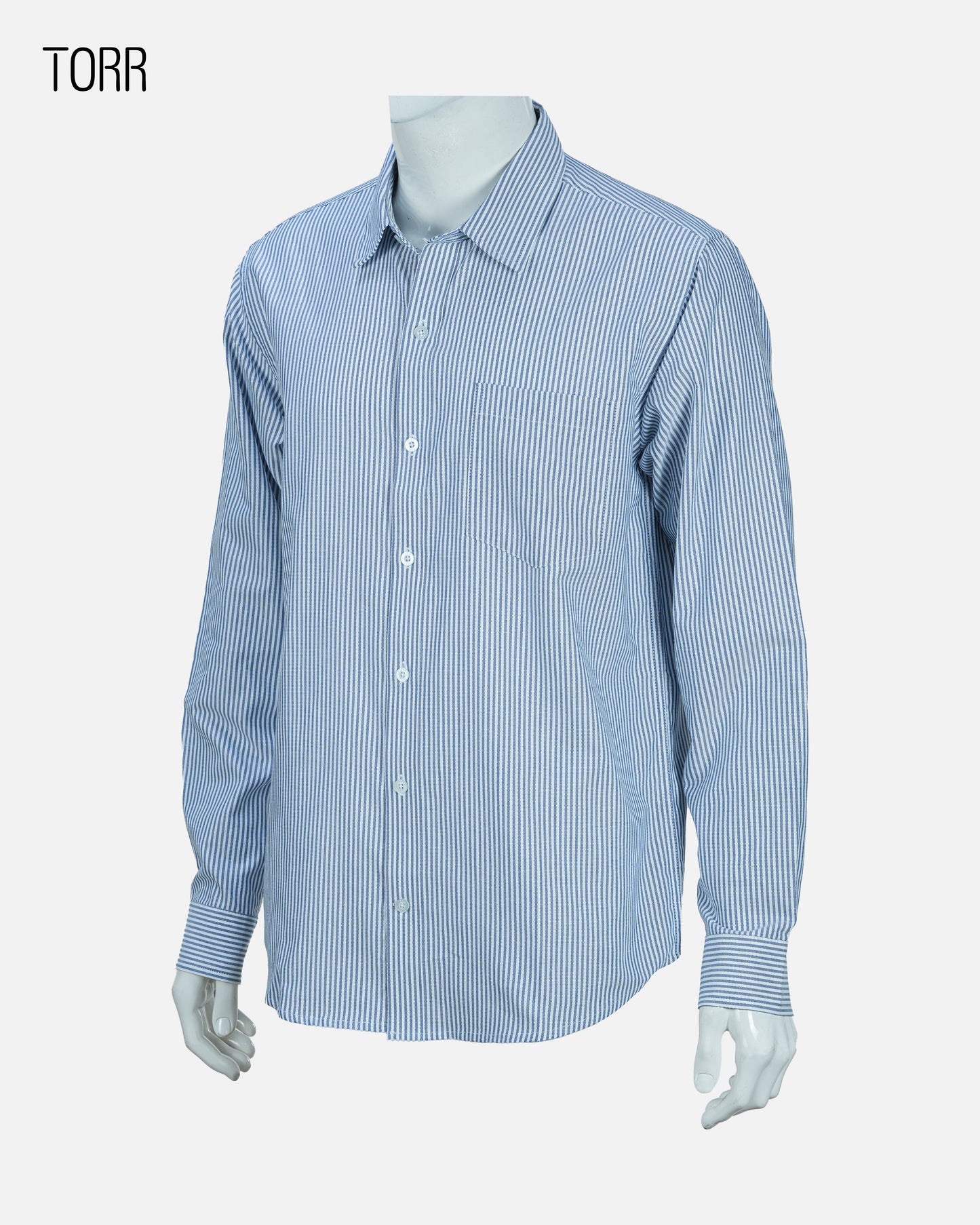 Men's Long Sleeve Shirt | White Cobalt