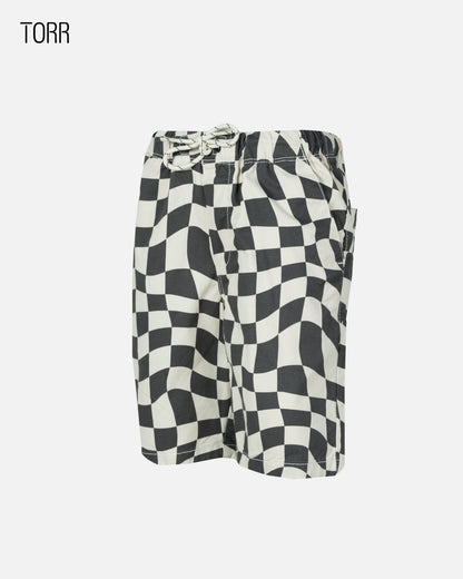 Boys Shorts |Black Checkboard