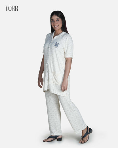 Women's Sleepwear| Ecru Aop