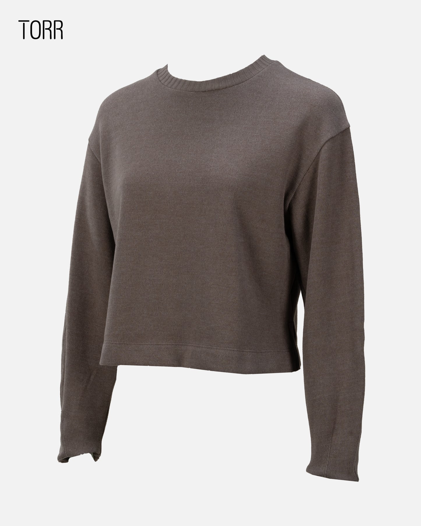 Womens Crop Sweatshirt | Light Brown