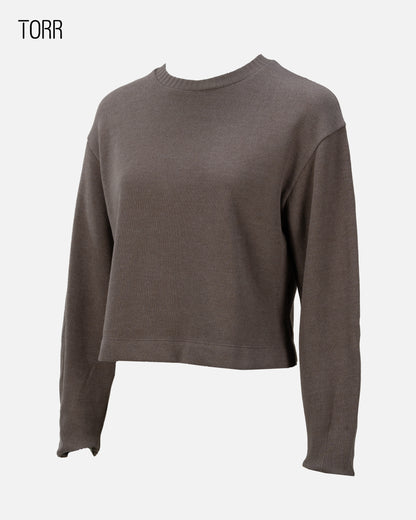 Womens Crop Sweatshirt | Light Brown